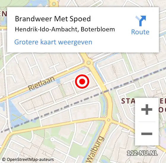Locatie op kaart van de 112 melding: Brandweer Met Spoed Naar Hendrik-Ido-Ambacht, Boterbloem op 17 mei 2023 16:18