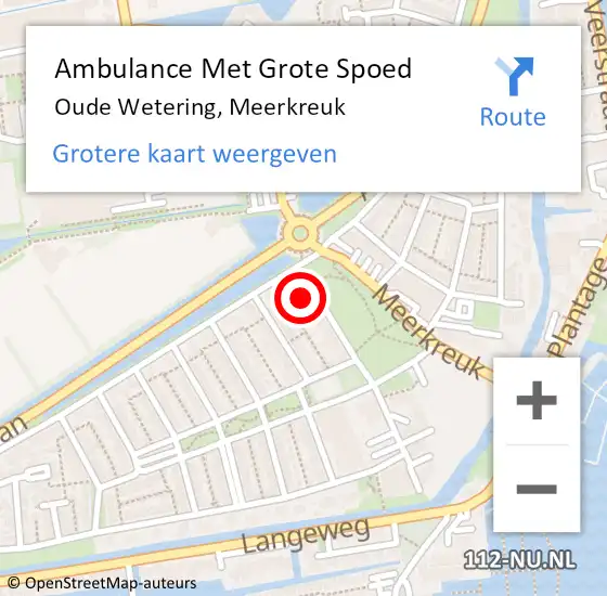 Locatie op kaart van de 112 melding: Ambulance Met Grote Spoed Naar Oude Wetering, Meerkreuk op 17 mei 2023 16:36
