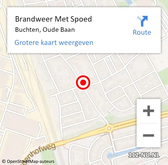 Locatie op kaart van de 112 melding: Brandweer Met Spoed Naar Buchten, Oude Baan op 17 mei 2023 16:50