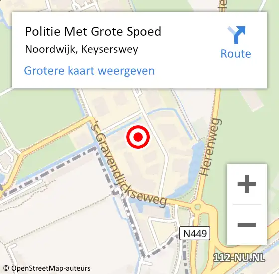 Locatie op kaart van de 112 melding: Politie Met Grote Spoed Naar Noordwijk, Keyserswey op 17 mei 2023 17:06