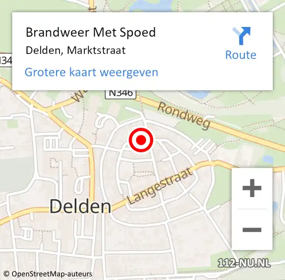 Locatie op kaart van de 112 melding: Brandweer Met Spoed Naar Delden, Marktstraat op 17 mei 2023 17:23