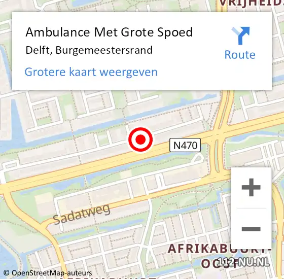 Locatie op kaart van de 112 melding: Ambulance Met Grote Spoed Naar Delft, Burgemeestersrand op 17 mei 2023 19:52