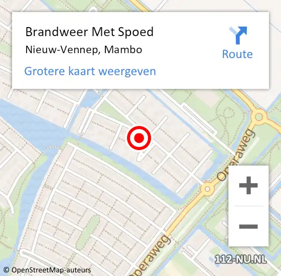 Locatie op kaart van de 112 melding: Brandweer Met Spoed Naar Nieuw-Vennep, Mambo op 17 mei 2023 20:32