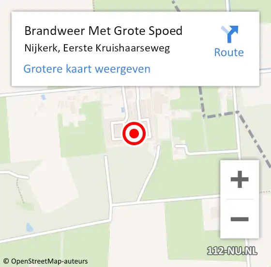 Locatie op kaart van de 112 melding: Brandweer Met Grote Spoed Naar Nijkerk, Eerste Kruishaarseweg op 17 mei 2023 20:43