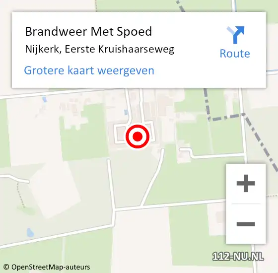 Locatie op kaart van de 112 melding: Brandweer Met Spoed Naar Nijkerk, Eerste Kruishaarseweg op 17 mei 2023 20:45