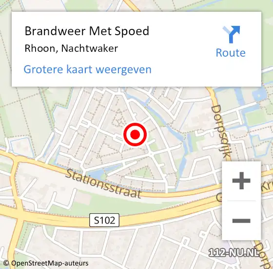 Locatie op kaart van de 112 melding: Brandweer Met Spoed Naar Rhoon, Nachtwaker op 17 mei 2023 21:02