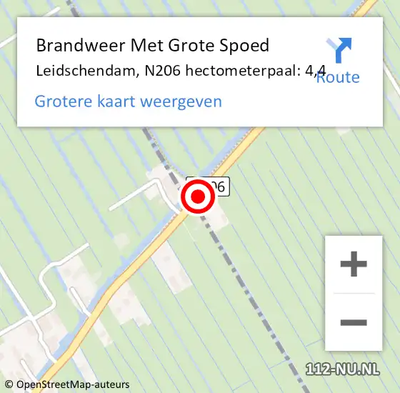 Locatie op kaart van de 112 melding: Brandweer Met Grote Spoed Naar Leidschendam, N206 hectometerpaal: 4,4 op 12 oktober 2013 16:54