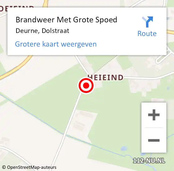 Locatie op kaart van de 112 melding: Brandweer Met Grote Spoed Naar Deurne, Dolstraat op 17 mei 2023 21:45