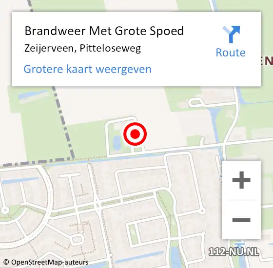 Locatie op kaart van de 112 melding: Brandweer Met Grote Spoed Naar Zeijerveen, Pitteloseweg op 17 mei 2023 21:55