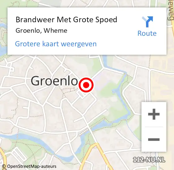 Locatie op kaart van de 112 melding: Brandweer Met Grote Spoed Naar Groenlo, Wheme op 17 mei 2023 22:04