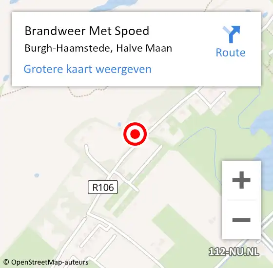 Locatie op kaart van de 112 melding: Brandweer Met Spoed Naar Burgh-Haamstede, Halve Maan op 18 mei 2023 00:43