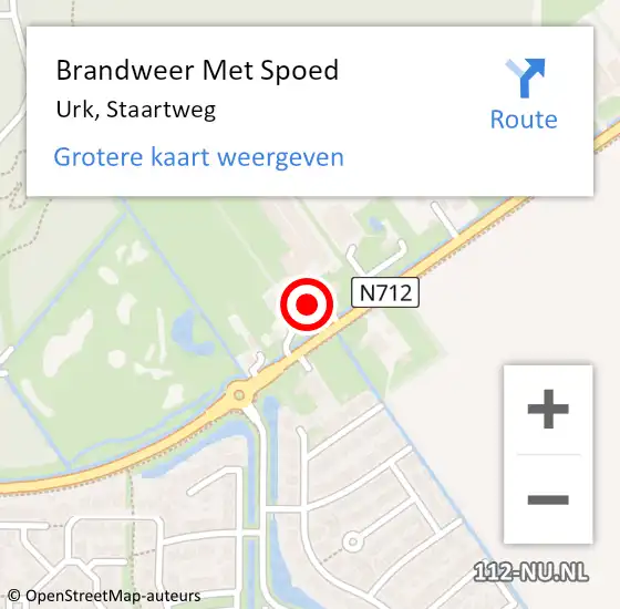 Locatie op kaart van de 112 melding: Brandweer Met Spoed Naar Urk, Staartweg op 18 mei 2023 04:28