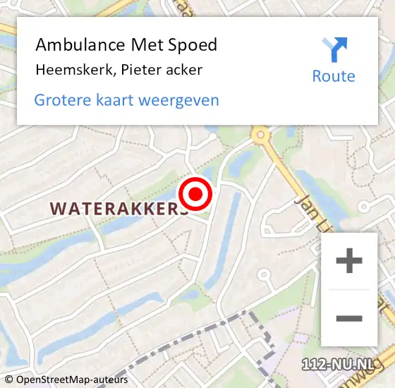 Locatie op kaart van de 112 melding: Ambulance Met Spoed Naar Heemskerk, Pieter acker op 18 mei 2023 06:08