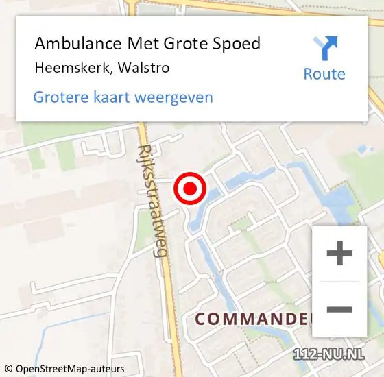 Locatie op kaart van de 112 melding: Ambulance Met Grote Spoed Naar Heemskerk, Walstro op 18 mei 2023 06:59