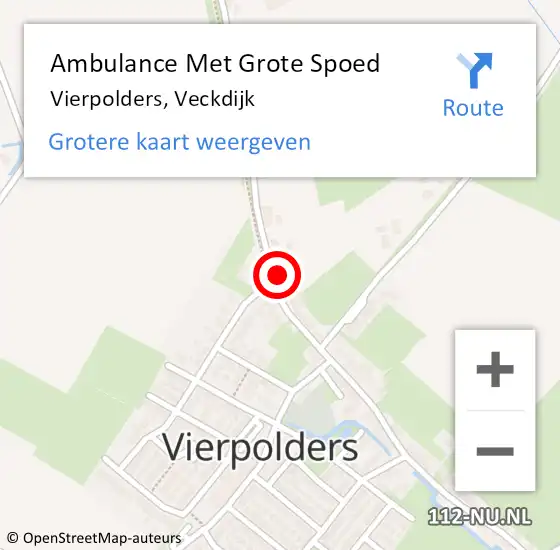 Locatie op kaart van de 112 melding: Ambulance Met Grote Spoed Naar Vierpolders, Veckdijk op 18 mei 2023 07:44