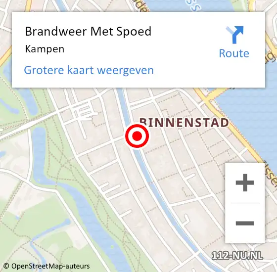 Locatie op kaart van de 112 melding: Brandweer Met Spoed Naar Kampen op 18 mei 2023 08:05