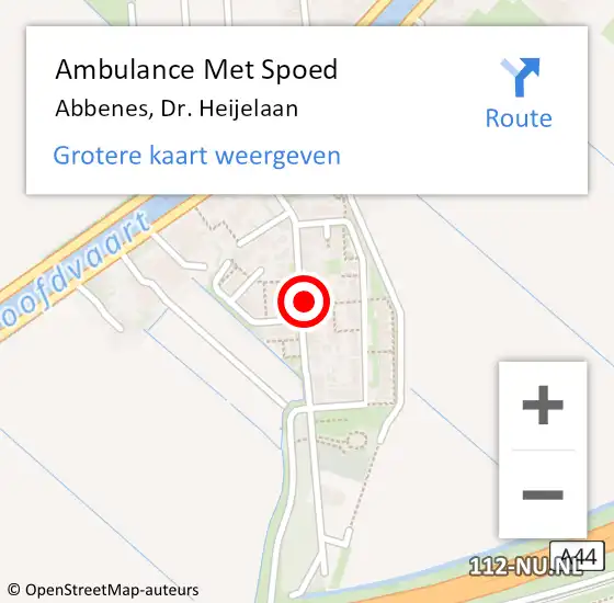 Locatie op kaart van de 112 melding: Ambulance Met Spoed Naar Abbenes, Dr. Heijelaan op 18 mei 2023 08:11