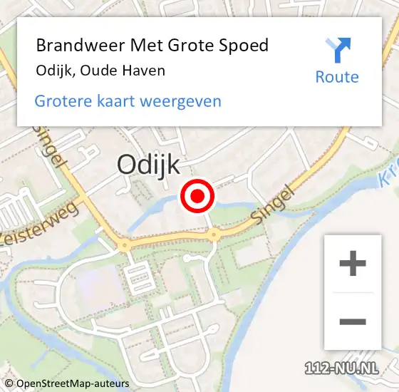 Locatie op kaart van de 112 melding: Brandweer Met Grote Spoed Naar Odijk, Oude Haven op 25 augustus 2014 20:16