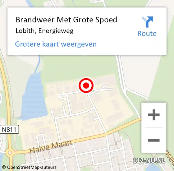 Locatie op kaart van de 112 melding: Brandweer Met Grote Spoed Naar Lobith, Energieweg op 18 mei 2023 09:05