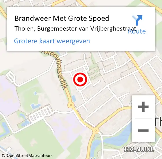 Locatie op kaart van de 112 melding: Brandweer Met Grote Spoed Naar Tholen, Burgemeester van Vrijberghestraat op 18 mei 2023 10:18