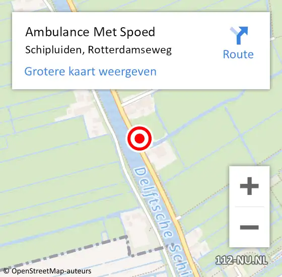 Locatie op kaart van de 112 melding: Ambulance Met Spoed Naar Schipluiden, Rotterdamseweg op 18 mei 2023 11:50