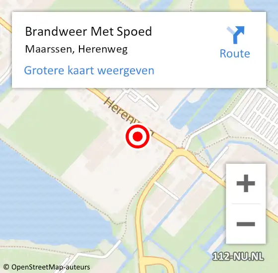 Locatie op kaart van de 112 melding: Brandweer Met Spoed Naar Maarssen, Herenweg op 18 mei 2023 12:47