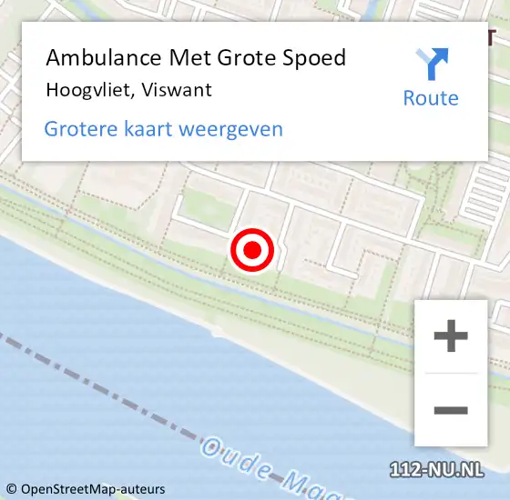 Locatie op kaart van de 112 melding: Ambulance Met Grote Spoed Naar Hoogvliet, Viswant op 18 mei 2023 13:05