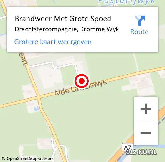 Locatie op kaart van de 112 melding: Brandweer Met Grote Spoed Naar Drachtstercompagnie, Kromme Wyk op 18 mei 2023 14:34