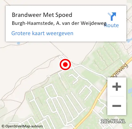 Locatie op kaart van de 112 melding: Brandweer Met Spoed Naar Burgh-Haamstede, A. van der Weijdeweg op 18 mei 2023 15:06