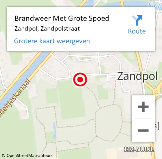 Locatie op kaart van de 112 melding: Brandweer Met Grote Spoed Naar Zandpol, Zandpolstraat op 18 mei 2023 16:05