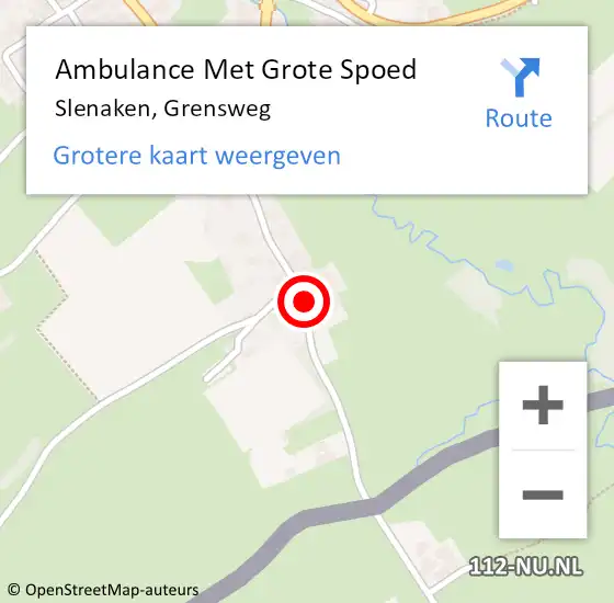 Locatie op kaart van de 112 melding: Ambulance Met Grote Spoed Naar Slenaken, Grensweg op 25 augustus 2014 21:16