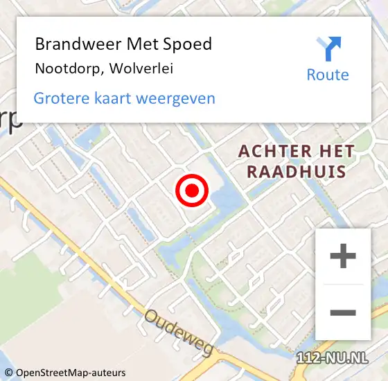 Locatie op kaart van de 112 melding: Brandweer Met Spoed Naar Nootdorp, Wolverlei op 18 mei 2023 18:13