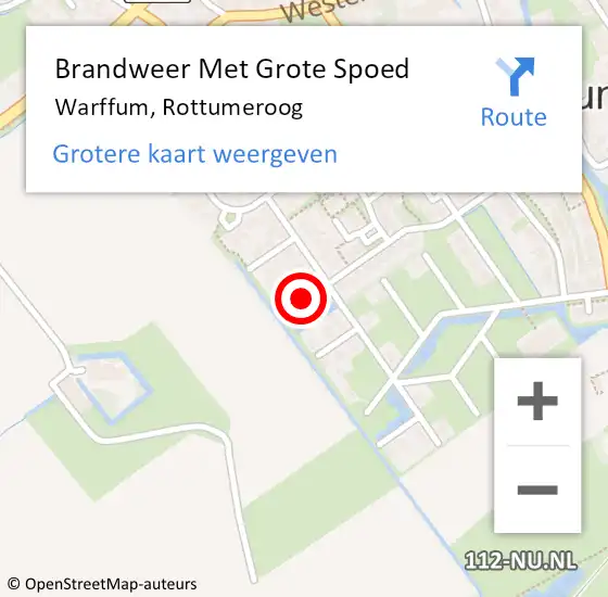 Locatie op kaart van de 112 melding: Brandweer Met Grote Spoed Naar Warffum, Rottumeroog op 18 mei 2023 18:45