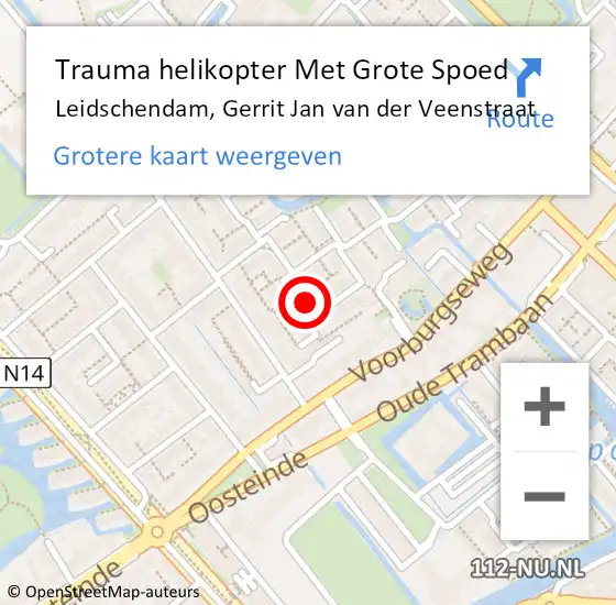 Locatie op kaart van de 112 melding: Trauma helikopter Met Grote Spoed Naar Leidschendam, Gerrit Jan van der Veenstraat op 18 mei 2023 19:13