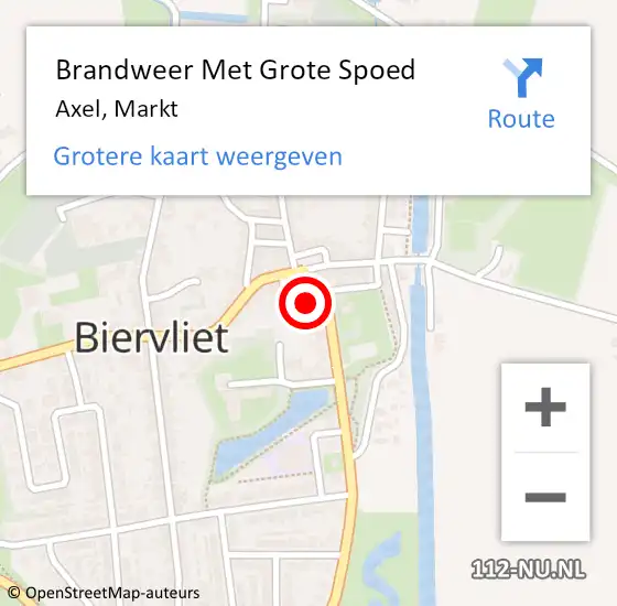 Locatie op kaart van de 112 melding: Brandweer Met Grote Spoed Naar Axel, Markt op 18 mei 2023 20:10