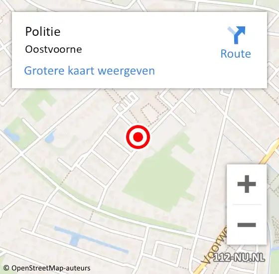 Locatie op kaart van de 112 melding: Politie Oostvoorne op 18 mei 2023 20:30