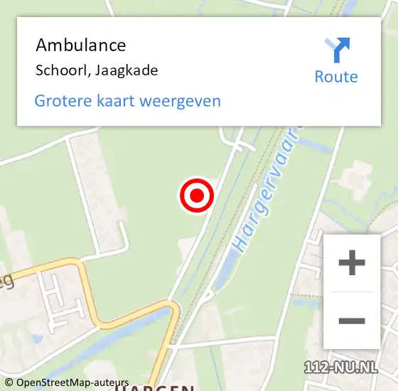 Locatie op kaart van de 112 melding: Ambulance Schoorl, Jaagkade op 18 mei 2023 20:34