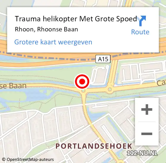 Locatie op kaart van de 112 melding: Trauma helikopter Met Grote Spoed Naar Rhoon, Rhoonse Baan op 18 mei 2023 20:40