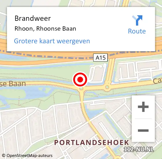 Locatie op kaart van de 112 melding: Brandweer Rhoon, Rhoonse Baan op 18 mei 2023 20:43