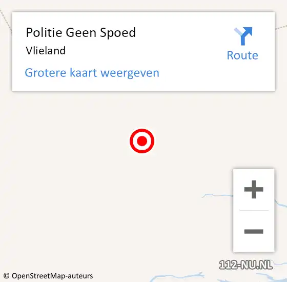 Locatie op kaart van de 112 melding: Politie Geen Spoed Naar Vlieland op 18 mei 2023 20:58