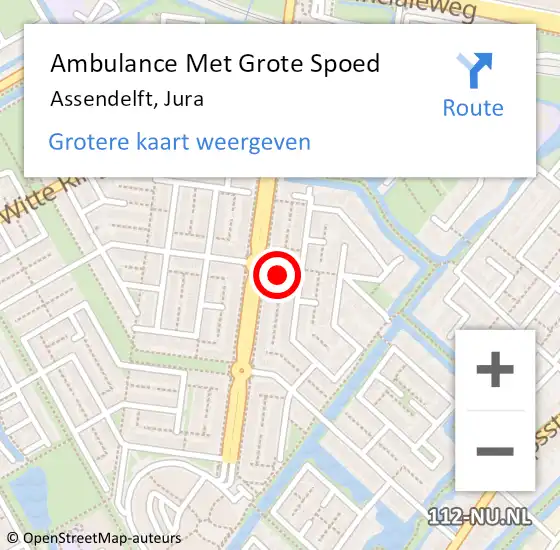 Locatie op kaart van de 112 melding: Ambulance Met Grote Spoed Naar Assendelft, Jura op 18 mei 2023 21:32