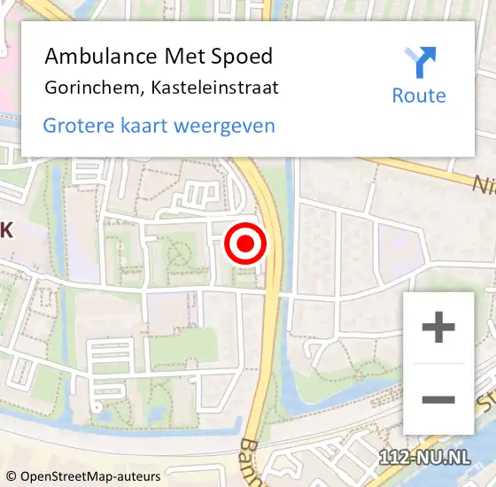 Locatie op kaart van de 112 melding: Ambulance Met Spoed Naar Gorinchem, Kasteleinstraat op 18 mei 2023 21:38