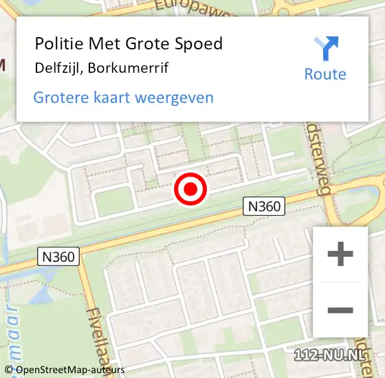 Locatie op kaart van de 112 melding: Politie Met Grote Spoed Naar Delfzijl, Borkumerrif op 18 mei 2023 21:55