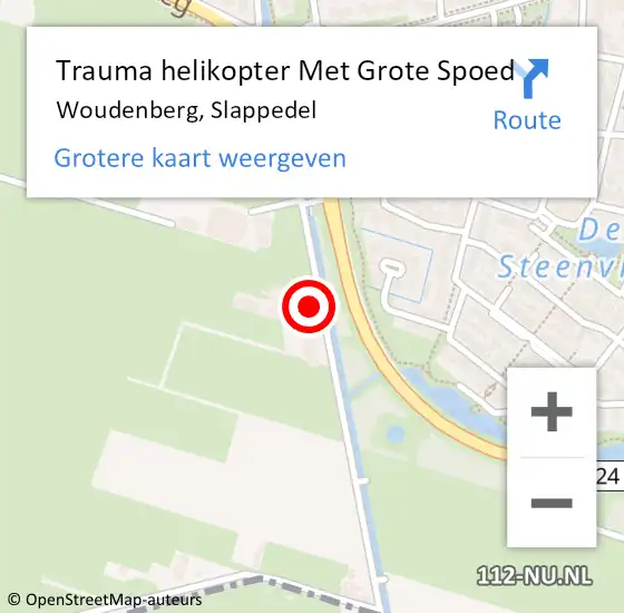 Locatie op kaart van de 112 melding: Trauma helikopter Met Grote Spoed Naar Woudenberg, Slappedel op 18 mei 2023 23:19