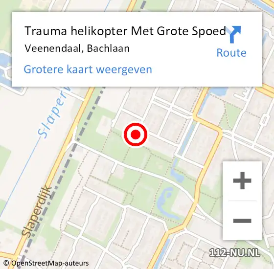 Locatie op kaart van de 112 melding: Trauma helikopter Met Grote Spoed Naar Veenendaal, Bachlaan op 19 mei 2023 01:51
