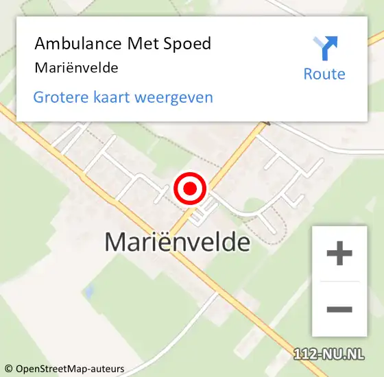 Locatie op kaart van de 112 melding: Ambulance Met Spoed Naar Mariënvelde op 19 mei 2023 01:54