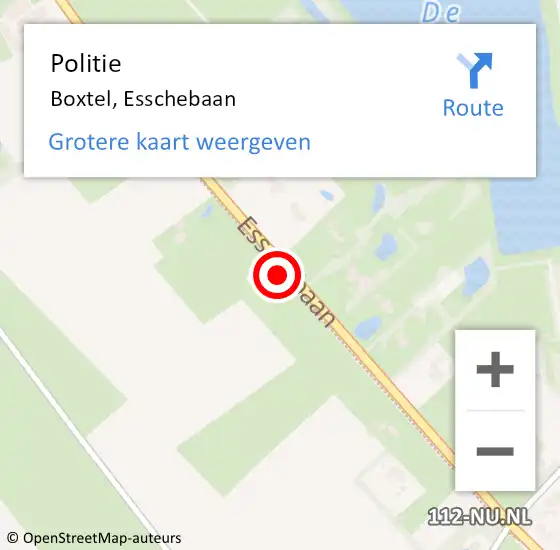 Locatie op kaart van de 112 melding: Politie Boxtel, Esschebaan op 19 mei 2023 02:22