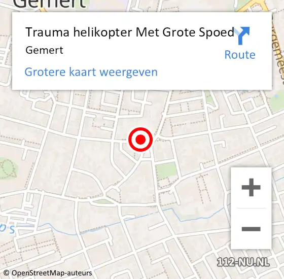 Locatie op kaart van de 112 melding: Trauma helikopter Met Grote Spoed Naar Gemert op 19 mei 2023 02:44