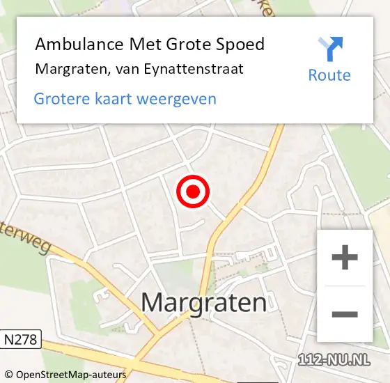 Locatie op kaart van de 112 melding: Ambulance Met Grote Spoed Naar Margraten, van Eynattenstraat op 25 augustus 2014 22:40