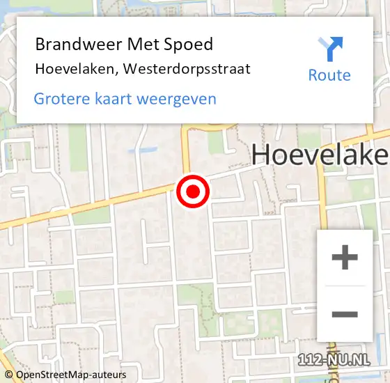 Locatie op kaart van de 112 melding: Brandweer Met Spoed Naar Hoevelaken, Westerdorpsstraat op 19 mei 2023 08:35